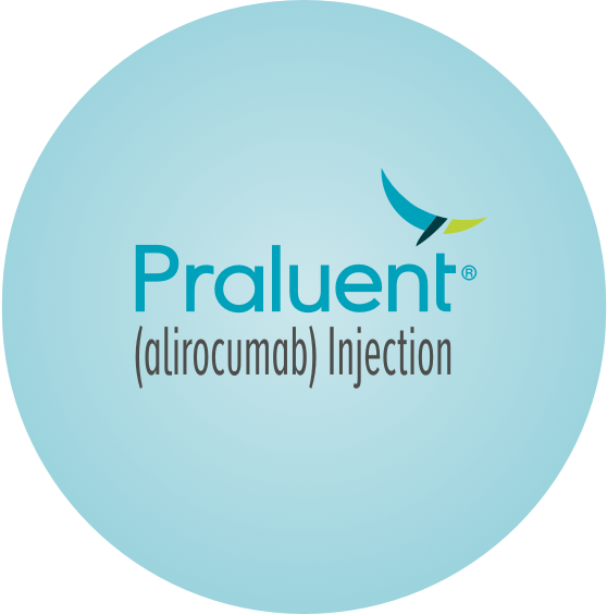 PRALUENT® (alirocumab) Injection logo.